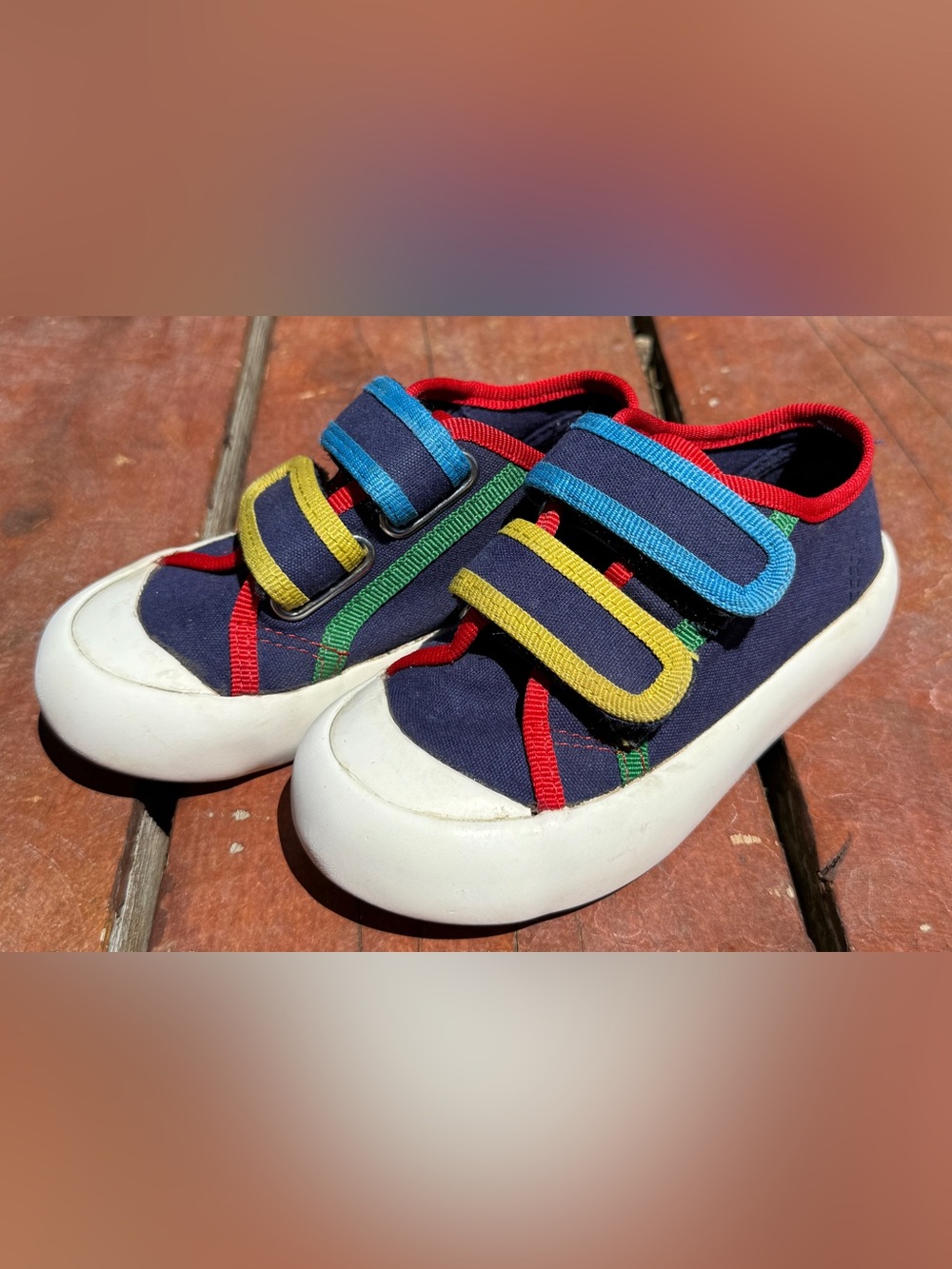 Mini Boden color-block canvas sneakers shoes size 7.5 toddler 24 EU